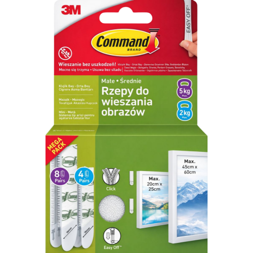 Rzepy Command do wieszania obrazów zestaw różne rozmiary