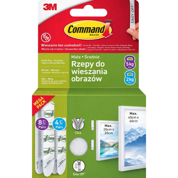Rzepy Command do wieszania obrazów zestaw różne rozmiary